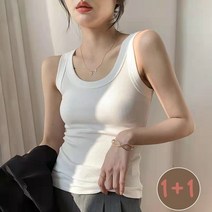 딜라이 여성 골지 비스코스 민소매 나시티 1+1