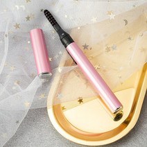 온열 뷰러 메이크업 휴대용 펜 스타일 전기 가열 속눈썹 컬러 눈 오래 지속되는 열 여성 화장품, 02 분홍색