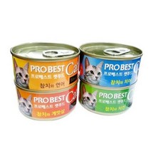 프로베스트 캣푸드 캔 참치와 치킨 80g x 3캔 + 참치와 치어 80g x 3캔 + 참치와 연어 80g x 3캔 + 참치와 게맛살 80g x 3캔, 1세트