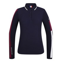 까스텔바작 여성용 스트레치 니트 소매 배색 카라 티셔츠 BGAFTS507NY