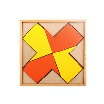 어린이집 원목교구교재 도형분할 십자퍼즐 가정보육 맞추기, 십자퍼즐(교재)