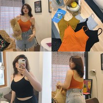 숏탑끈나시 LTGIRLSTUDIO 무드 이쁜등 편안 소프트 스판 거대함 사색 극 캐미솔 2328402465