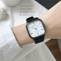 빅 페이스 손목시계 남성 여성 다이얼 캐쥬얼 개성 트렌드 유행 청소년 초 고등학교 클래식 허리띠 2446283208, 블랙 있음 화이트 (증정 시계함 )