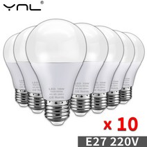 전구소켓 백열 볼 발열 전구 소켓 10 개/몫 E27 LED 램프 홈 천장 샹들리에 조명 bombilla에 대 한 220V 240V 3W 6W 9W 12W 15W 18W, [02] 차가운 흰색, [02] 6w