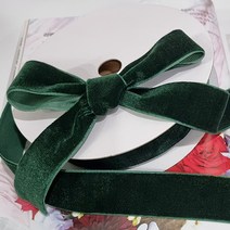 크리스마스 벨벳리본 10mmx10m, 카키