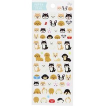 アクティブコーポレーション 908875 시바 이누 코기 프렌치 불독 토이 푸들 닥스훈트 슈나우저 도그 푸드 볼 애완 장난감 귀여운 강아지 버츠개를 포함한 액티브 어러블리 스티커 시트, Dogs