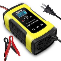 12V 6A 완전 자동 오토바이 배터리 충전기 빠른 충전 펄스 수리 습식 건식 납산, 01 US Plug
