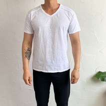 코코로맨틱 여름 쿨 슬라브 워싱 절개 브이넥 반팔 티셔츠 9컬러