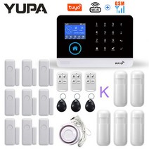 자전거 오토바이 도난방지 경보기 전동 원격 와이파이 GSM 홈 보안 경보 시스템 무선 키보드 및 모션 센서 도난 방지 TUYA 앱 제어 스마트 키트, 41.K - EU 플러그