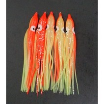 푸른바다피싱 12cm 대형 야광 꼴뚜기루어 5개 꼴뚜기웜 꼴뚜기채비, 주황