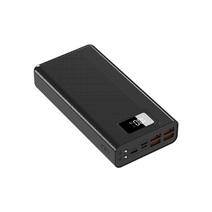 THOUSTA LCD잔량표시 멀티단자 고속충전 대용량 보조배터리 30000mAh, 블랙