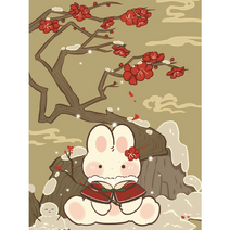 12월 화신 토끼 우드 직소퍼즐 사랑스러운 래빗 모란꽃 연꽃 동백꽃 매화 복숭아꽃 필무렵 부귀영화 행운 찾아온다는 사극풍 래빗 조각퍼즐 선물용 집콕취미 300 500 1000피스, 12월 화신 토끼 퍼즐09