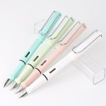 버터필감 마카롱 만년필 저가 입문 선물, 투명 하드 케이스, 화이트, F