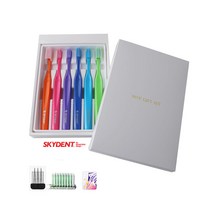 SKYDENT No.35 Slim 6칼라 칫솔선물 세트 이중식모 (미세모+일반모) 치솔 스카이덴트 치과칫솔 치과전용 답례품 키트 명절 설날 추석 기업 창립기념일 선물 칫솔선물세트, 1세트