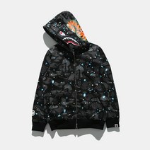 BAPE샤크 카모 스웻셔츠 남성용 후드 캐주얼 재킷