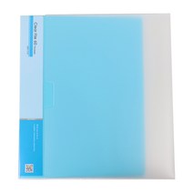 플러스샵 3공 클리어화일 A4 커버형 대용량 6색상 PP 60매 80매, 하늘