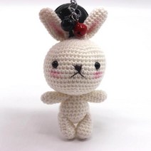 코바늘하나면돼 키링토끼인형 1 인형만들기 아미구루미 코바늘 손뜨개 DIY 키트, 핑토(핑크토끼), 1개