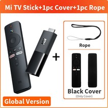 Xiaomi-Mi TV 스틱 글로벌 버전 스마트 EU 안드로이드 9.0 쿼드 코어 1080P 돌비 DTS HD 1G RAM 8G ROM 구글 어시스턴트 넷플릭스, 04 Add Black Cover_01 EU Plug