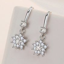 모이사나이트 스터드 1 캐럿 슈퍼 스파클링 눈송이 귀걸이