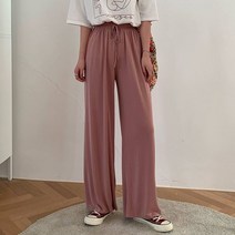 모노위크 나토르 4컬러 촤르르 허리밴딩 와이드 팬츠