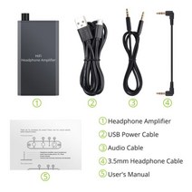 헤드폰앰프 PROZOR 300Ω 헤드폰 앰프 HiFi 이어폰 3.5mm AUX 입력 출력 충전식 휴대용 MP4, 01 300ohm