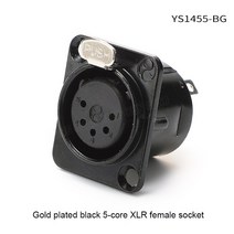 RC5FDL- 5 핀 XLR 남성/여성 리셉터클 커넥터 콘솔 토크 시스템 조명 데이터 제어 오디오 케이블 인터페이, 01 YS1455-BG