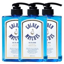 골든매치스 올인원 샴푸 앤 바디워시 오션블루 500ml, 3개
