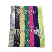 영화사 반짝반짝 스트라이프 영문 레터링 스팽글 와펜 (B), 1개, B