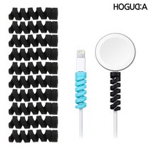 스프링 케이블 보호캡 충전기 바이트 10개입, 블랙, 10개