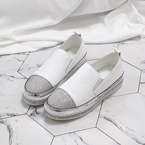 4cm 큐빅 포인트 통굽 슬립온
