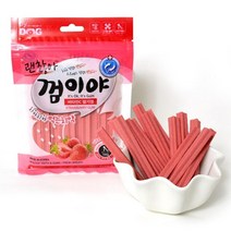 반려견 말랑말랑 딸기 치약껌 100g 2개 고양이치석, 밀크