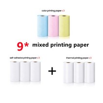 메모 프린터 프린터기 사진 Olaf미니 라벨 메이커 기계 포켓 프린터 무선 블루투스 사진 전화 인쇄 용지, 12 Mixed 9pcs Paper