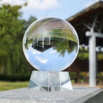 크리스털 볼 장식 화이트 타로 카페 수정 구슬 투명 최대 30cm 사이즈별 정리, 10cm 크리스털 볼[유리 베이스]