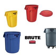 러버메이드 벤티드 브루트 원형 컨테이너 BRUTE 휴지통 다용도 정리함 원두보관 사료통, 회색(뚜껑O), 37L
