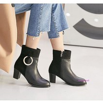 여성가죽부츠 앵클 여자 안감 패션nop669, MMSg_블랙-245