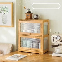 미니 앤틱 그릇장 그릇 장식장 서랍장 주방 수납장, 브라운 42x50x25