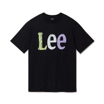 LEE 화이트 빈티지 로고 티셔츠 블랙