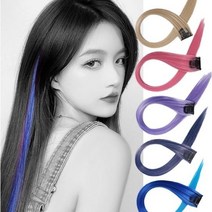 룸804 브릿지 붙임머리 피스 옴브레 하이라이트 탈색 가발 헤어피스 부분가발, 단색, 라이트그린