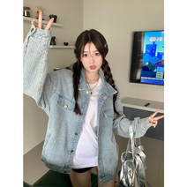 2022 가을/겨울 새로운 대형 여성용 작은 향기로운 카우보이 재킷 느슨한 독특한 미국 복고풍 질감 재킷