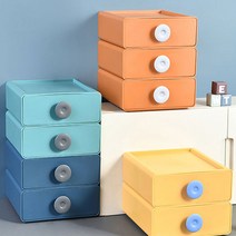 도매짱 미니 서랍 수납정리함 플라스틱 서랍장 정리함 다용도 수납함 3단 5단 예쁜 사무용 책상 정리 보관함 (domejjang), 옐로우