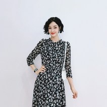 올 가을 플 라 워 시 폰 귀 요 미 롱 원피스
