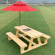 튼튼테이블 바베큐야외테이블사이즈색상선택 정원 불판테이블 김건모테이블, 01. 4인 개방형 바베큐테이블 무도색