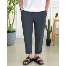 장롱 남성여름슬렉스밴딩 세미와이드핏 배기팬츠