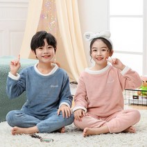 극세사 실내복 어린이 남아 여아 긴팔 수면 잠옷 세트
