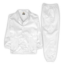 KJ 방진복 상하세트 제전복 무진복 제전방진복 클린복 크린룸 반도체 정전기방지 작업복 투피스, 화이트-2XL(105)