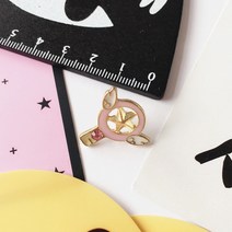 카드캡터체리카드 무무양품 마법소녀 변신 작은 체리쿨로 브로치 체리 별 스틱 애니메이션 굿즈, 07 8#핑크스타스틱브로치【벽돌박기】