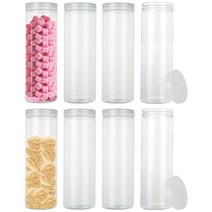 ABuff 460온스/1360ml 투명 플라스틱 원형 보관 병 8개 뚜껑이 있는 빈 병 건조 제품 국수 향신료용 스크류 온 414661