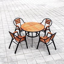 에이비퍼니쳐 카이 원목 4인용 야외테이블세트, 4인세트