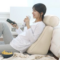 수니홈 기대미 플러스 침대 쇼파 삼각 등받이 쿠션, 베이지