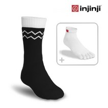 INJINJI 인진지 양말 뉴 에코울 퍼포먼스 발가락 양말 등산 양말 스포츠 양말, S (215~250mm), 블랙